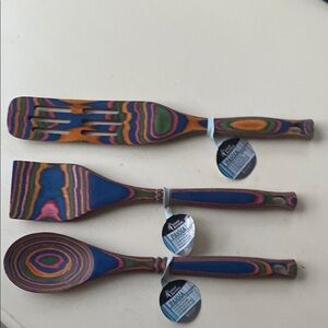 Island bamboo Pakka wood 3pc utensil set